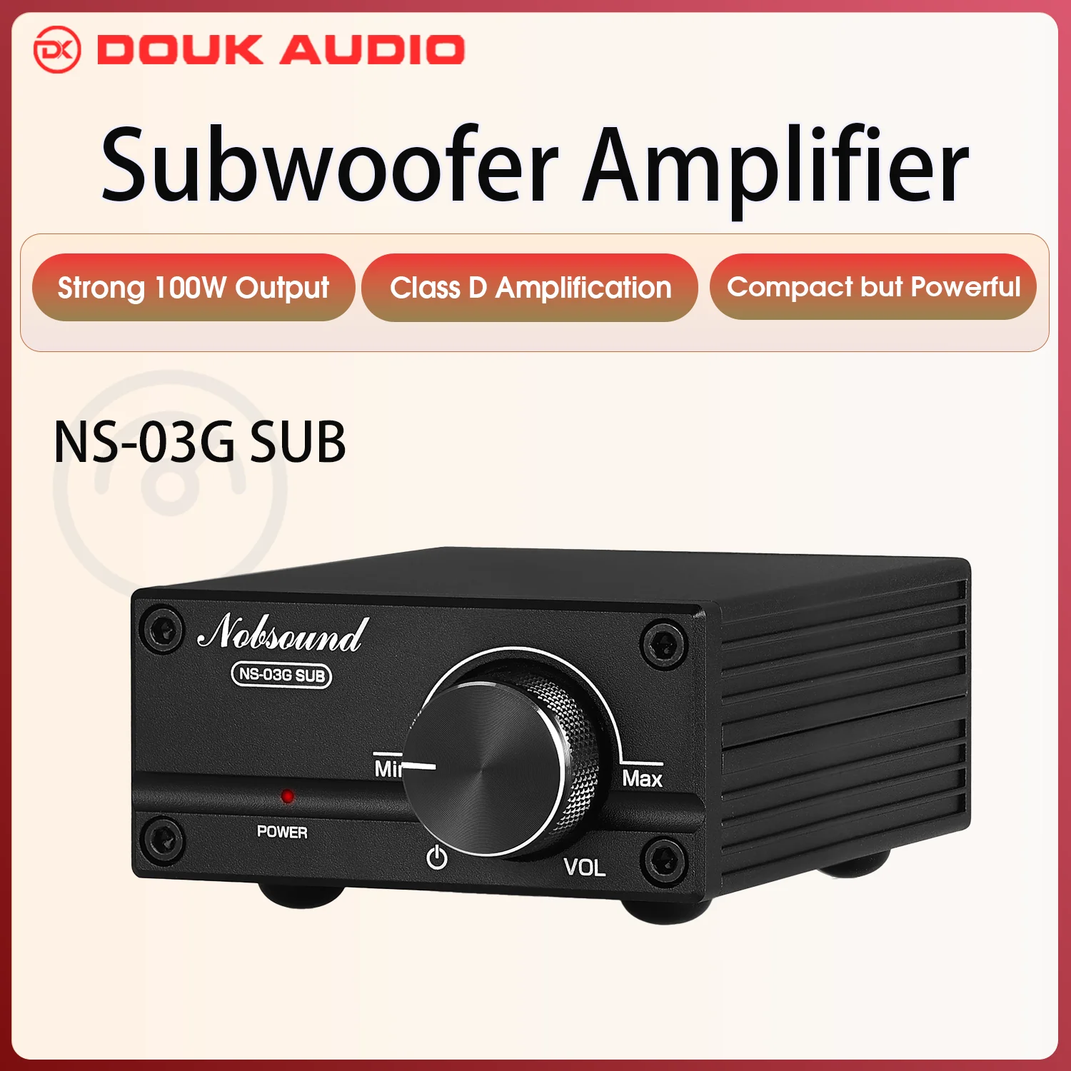 Douk Audio NS-03G Mini subwoofer de 100W/canal Mono de frecuencia completa TPA3116 amplificador Digital amplificador de potencia de Audio de escritorio