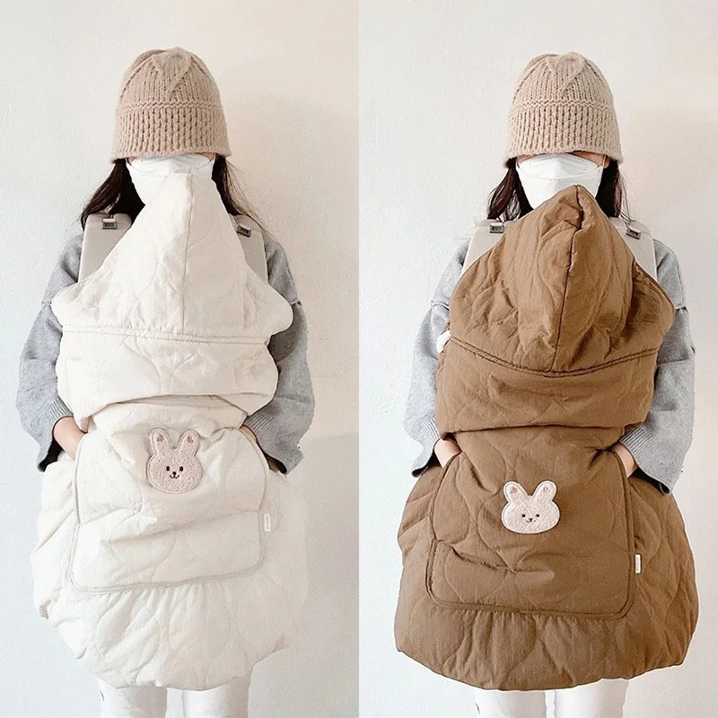 Manta con capucha para cochecito de bebé, manta envolvente para recién nacido, portabebés cálido, cubierta para cabestrillo, capa infantil, colcha para dormir de 80x85cm