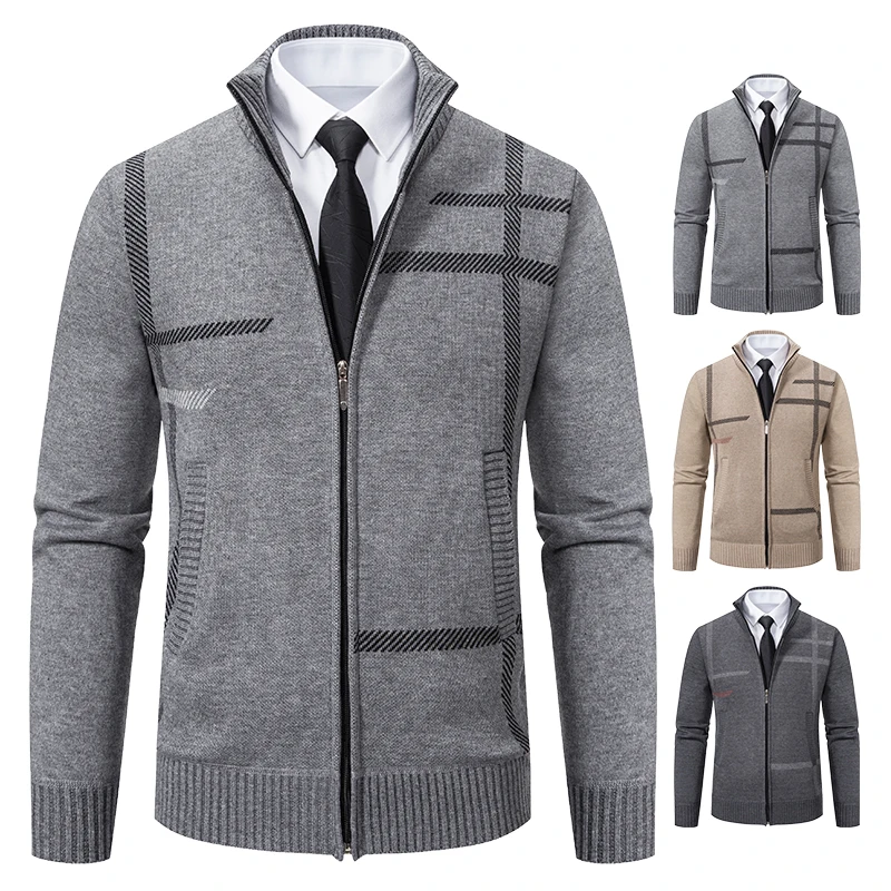Cárdigan de punto para hombre, camisa de pie, abrigo informal, ropa de primavera y otoño, novedad de 2023