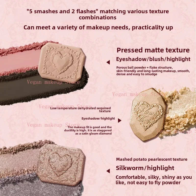 Flowerkaren-paleta de cutis Facial, colección de Cupido de fresa, colorete, sombra de ojos, resaltador, flor, paleta bronceadora Facial