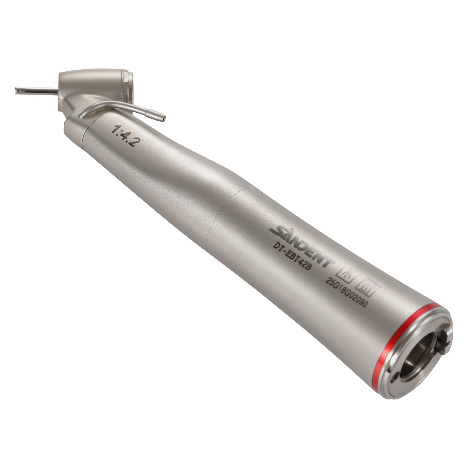 Pieza de mano LED dental 1:4.2 45 °   Spray interno/externa/1:1/1:5 Rodamiento cerámico de fibra óptica quirúrgica de contraángulo creciente