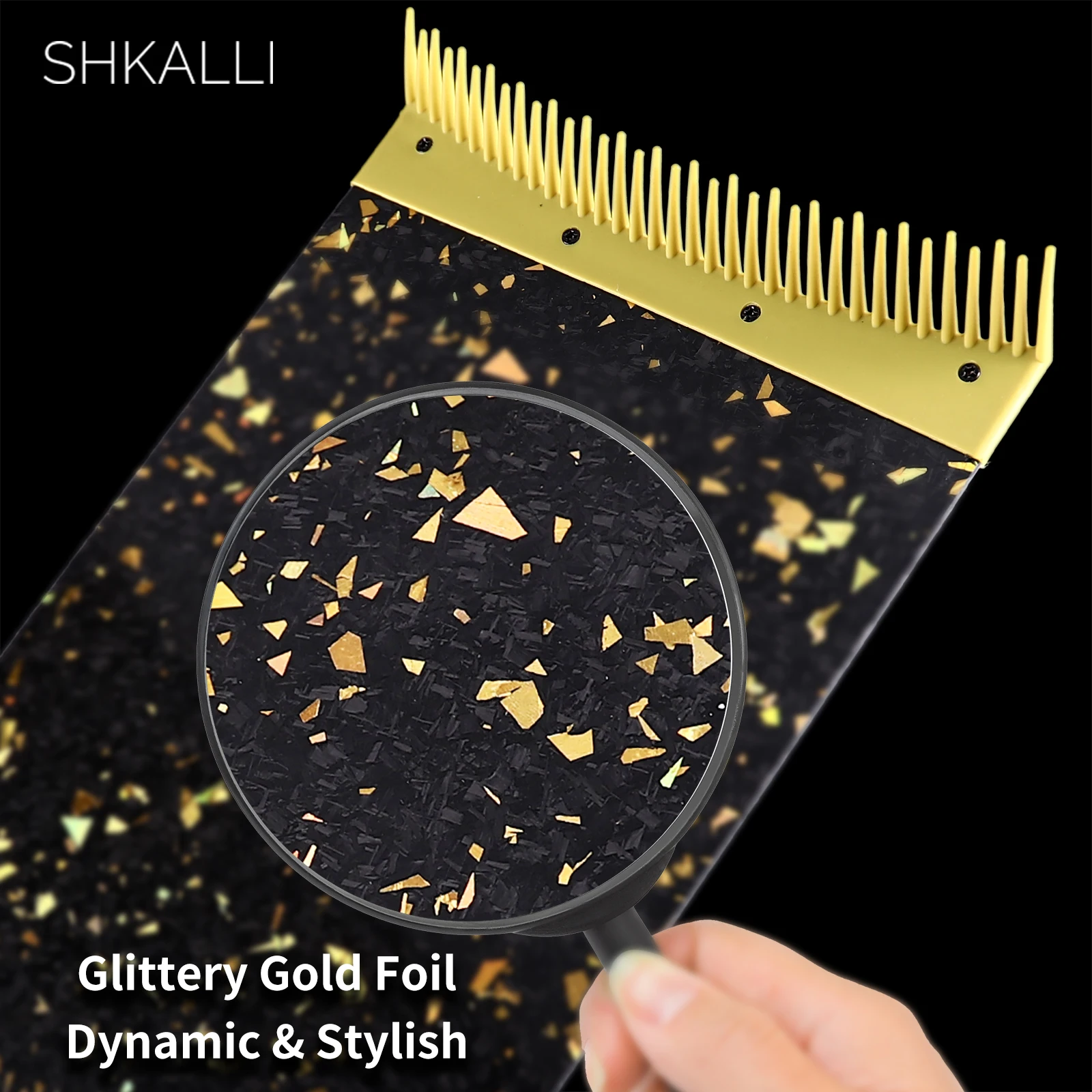 SHKALLI Tabla de Fibra de Carbono para Mechas con Dientes de Peine, Accesorio de Estilismo para Peluqueros, Herramienta de Coloración