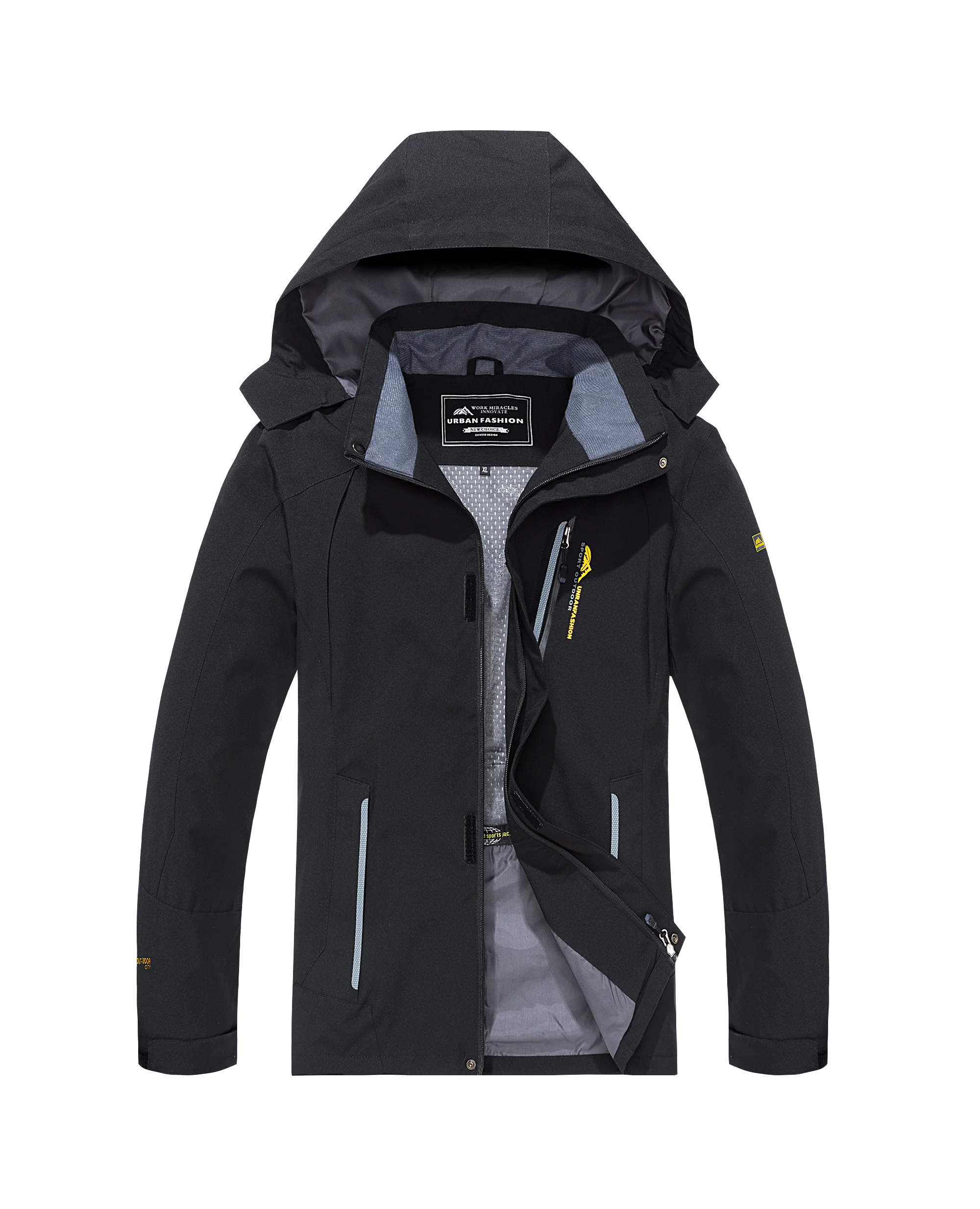 Chaqueta de senderismo impermeable para hombre, cortavientos a prueba de viento de gran tamaño, Camping, caza, correr, senderismo, pesca, abrigo para hombre al aire libre