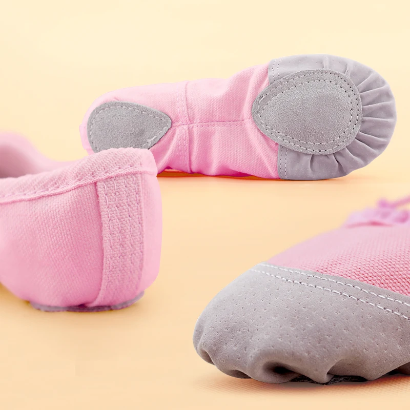 Zapatos de Ballet con cordón para niña, zapatos planos de baile de suela blanda para niño, zapatos de baile profesionales para adultos, zapatos de bailarina antideslizantes resistentes al desgaste