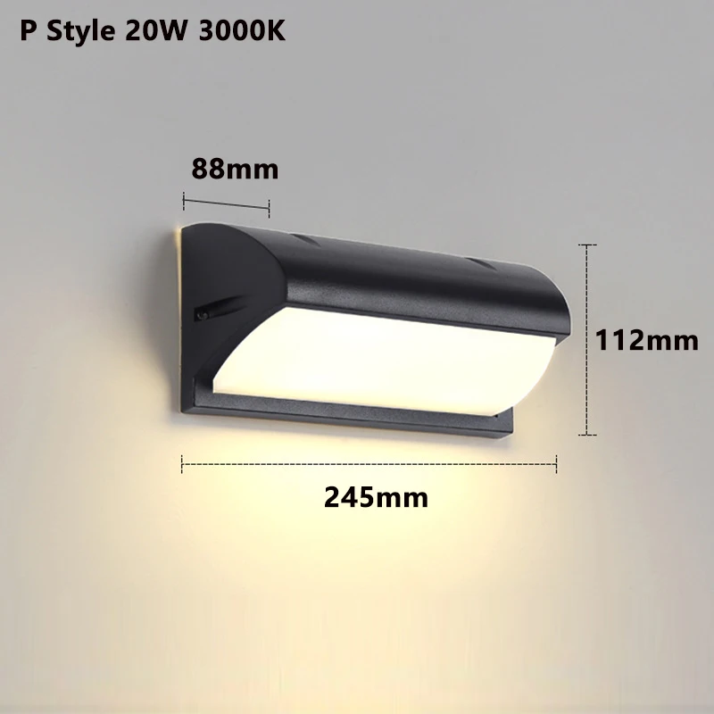 Luz Led de pared para exteriores, impermeable, IP65, Sensor de movimiento, iluminación Led para exteriores, luces para porche, balcón, jardín, lámpara de pared para exteriores