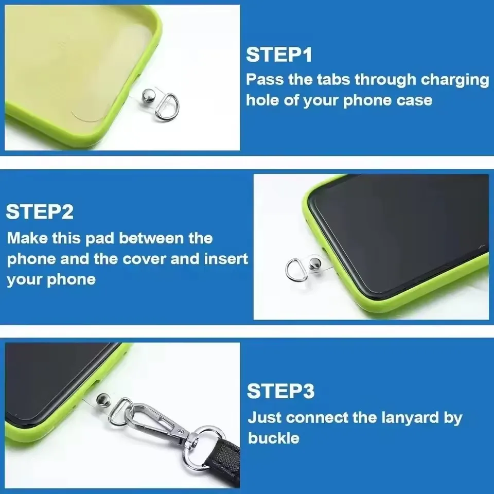 Correa de Muñeca Universal Transparente y Desmontable para Teléfono, con Clips, Parches y Sujetadores para Samsung, iPhone y Huawei