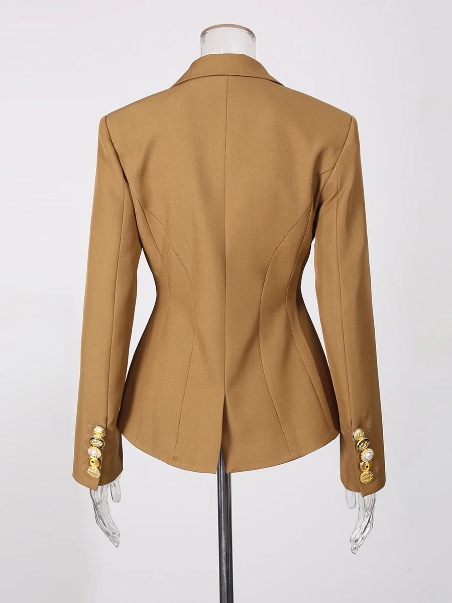 TWOTWINSTYLE, chaquetas cortas empalmadas de un solo pecho a la moda para mujer, solapa, manga larga, Túnica, chaqueta con temperamento, ropa femenina