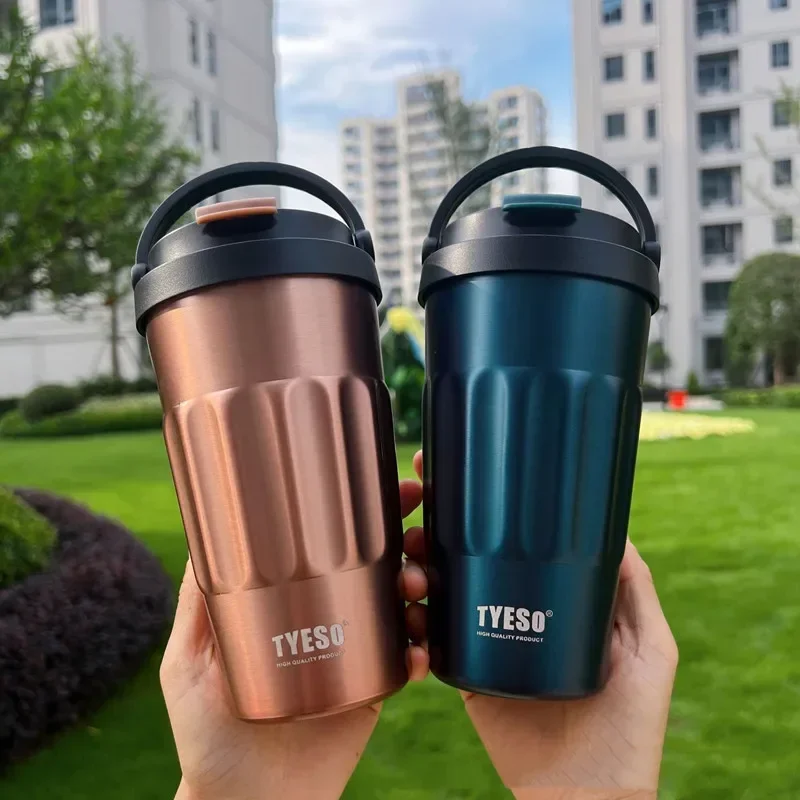 Frascos de vacío TYESO de 400ml/500ml, termos de acero inoxidable, botellas de agua, taza 304, vaso Original para coche, taza de café fría y caliente