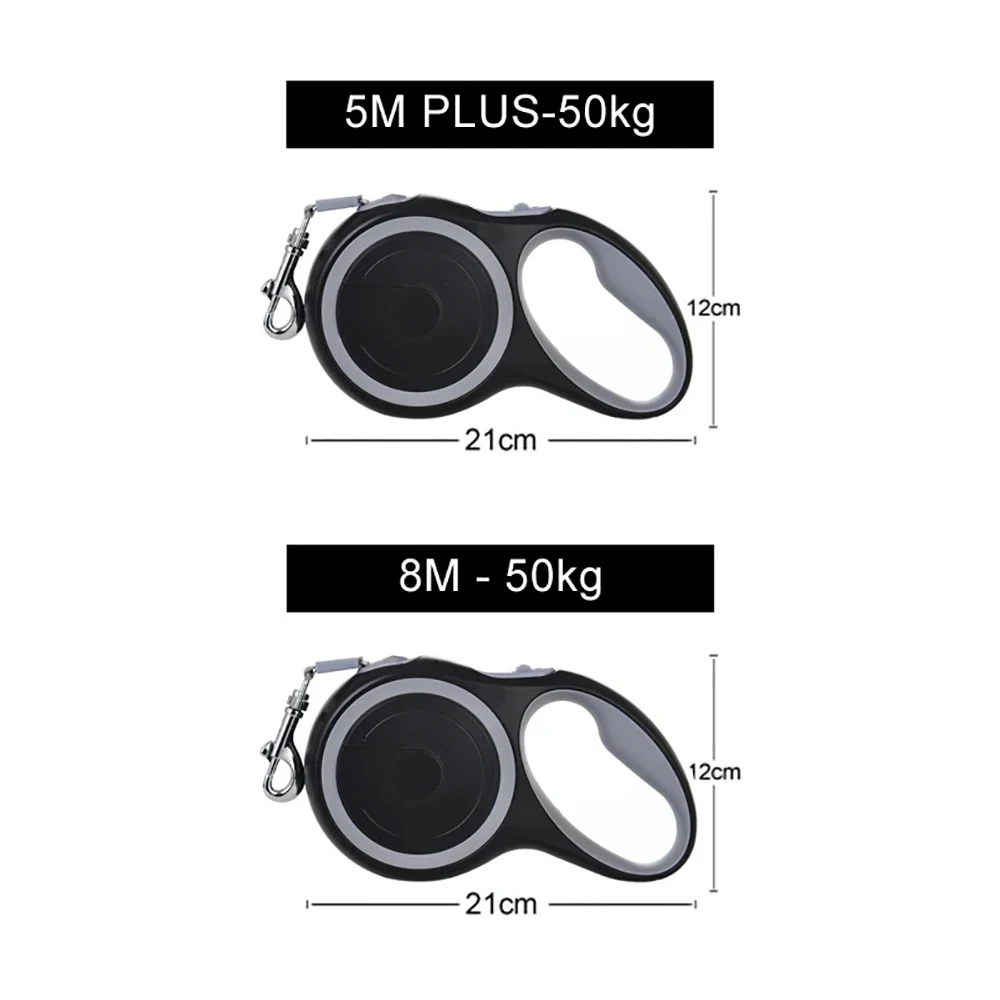 Correa para perro de 3m, 5m, 8m, 50kg, Collar de ruleta retráctil para accesorios para perros pequeños y grandes, cuerda ajustable duradera para caminar, senderismo, Bulldog