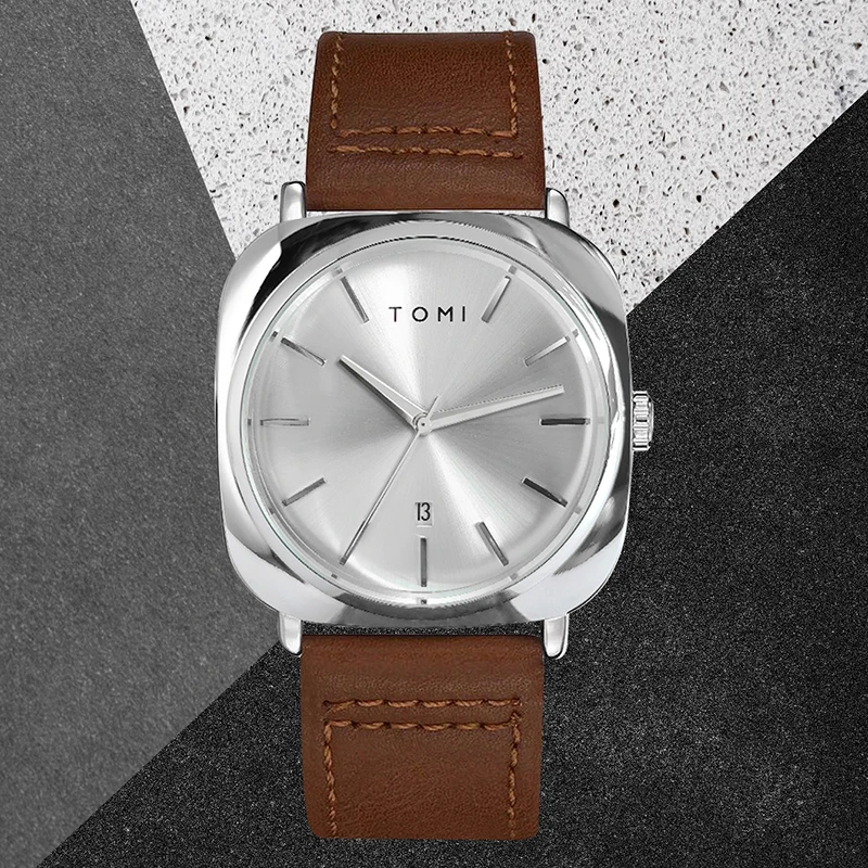 Reloj TOMI de diseño de negocios a la moda para hombre, reloj cuadrado con disco pequeño, diseño minimalista de alta calidad, reloj elegante para hombre, reloj de cuarzo