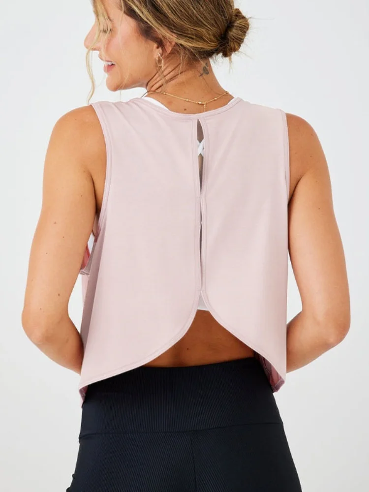 Camisetas sin mangas de Yoga con espalda cruzada transpirable para mujer, chaleco de entrenamiento para gimnasio y Fitness, camisetas deportivas sin mangas para correr de secado rápido personalizadas