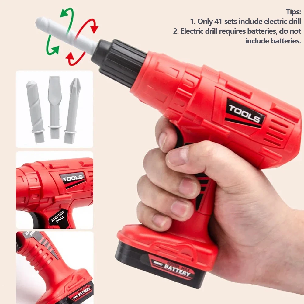 Juego de Herramientas de Juguete de 38/42 Piezas, Kit de Reparación de Juguete para Niños, Juguetes de Construcción de Plástico con Destornilladores para Niños Pequeños, Niños y Niñas