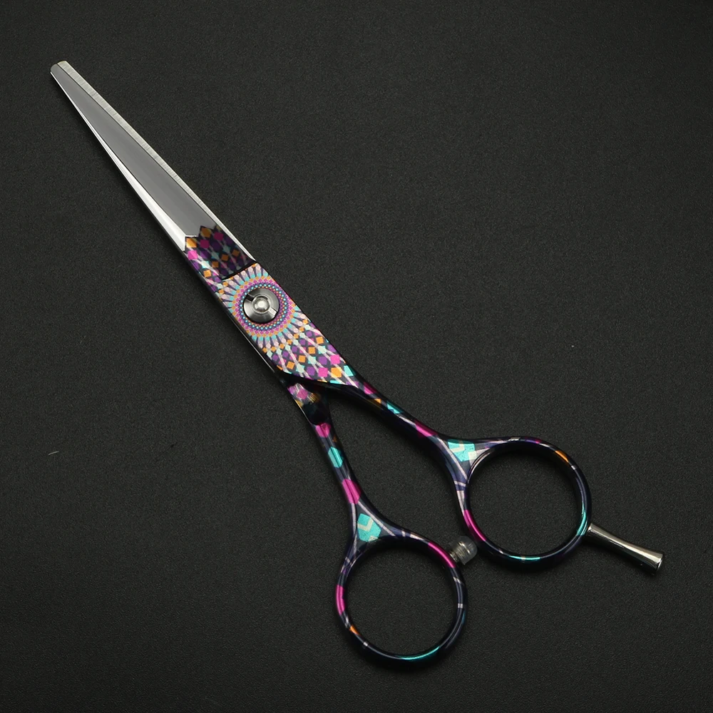 XUANFENG Tijeras de corte de girasol de 5,5 pulgadas para peluqueros, tijeras profesionales para el cabello hechas de acero 440C