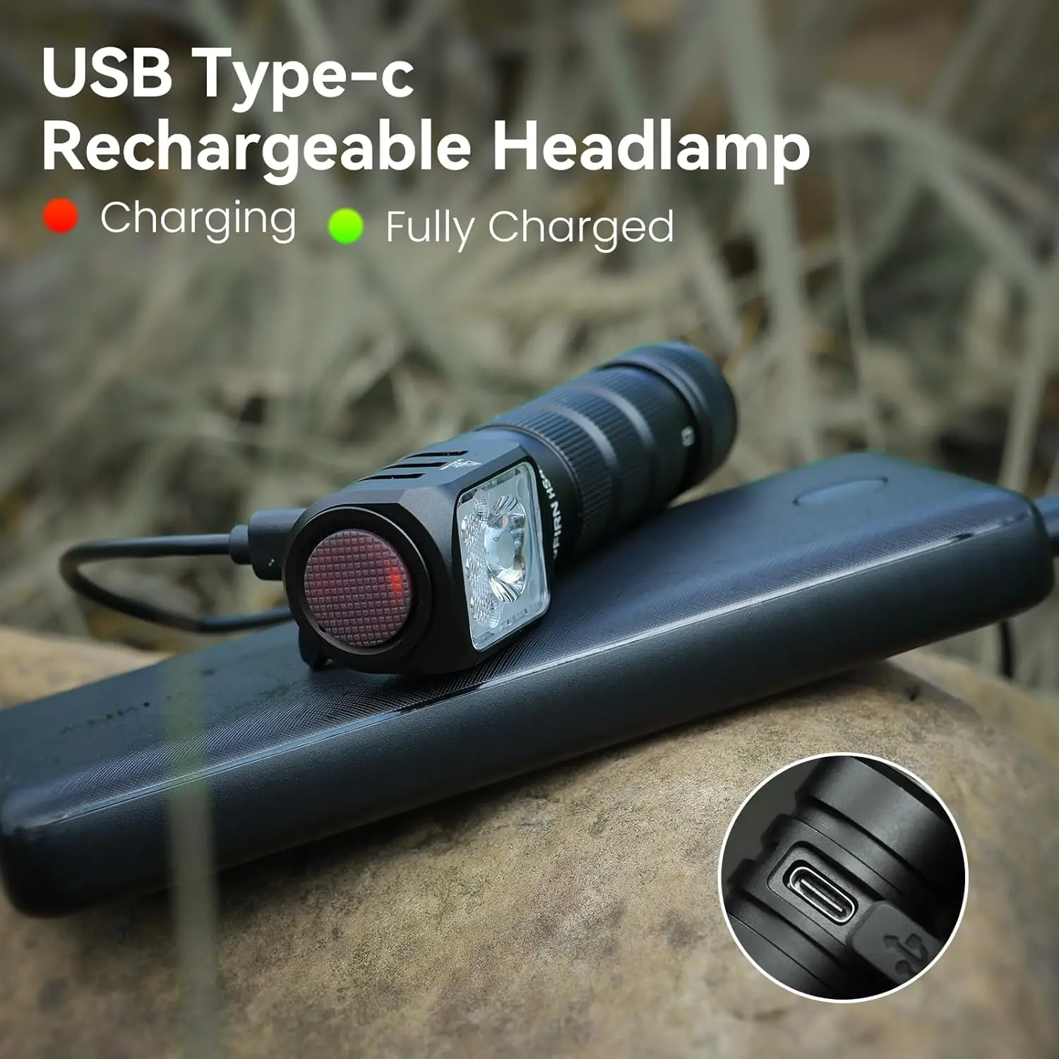 Linterna Frontal SOFIRN HS42 2100lm 18650 EDC USB C Recargable, Linterna LED SST40 con Imán para Camping