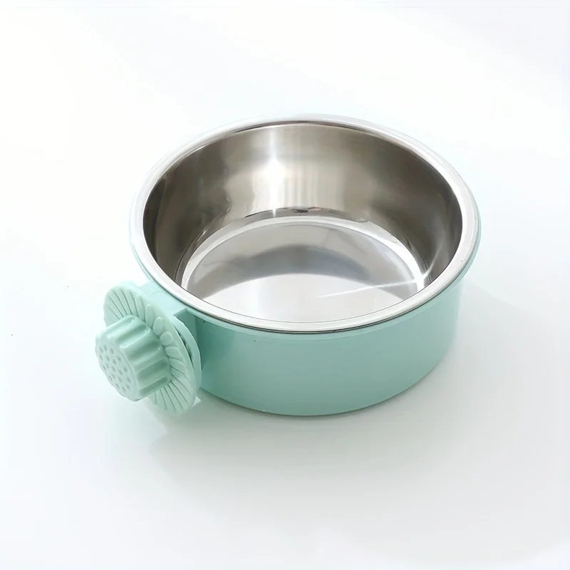 Tazón para Perro Antideslizante, Tazón Colgante Fijo para Jaula de Perro, Tazón de Acero Inoxidable para Beber, Tazón para Mascotas, Suministros para Mascotas