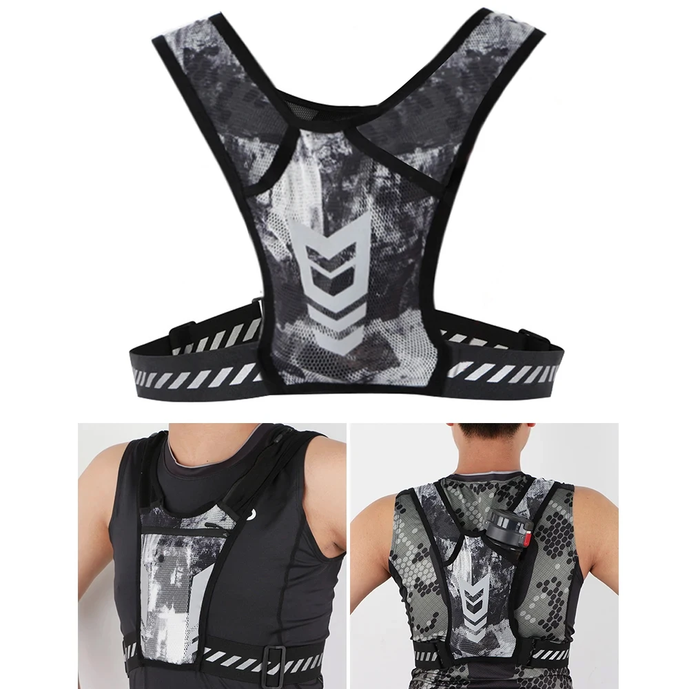 Chaleco reflectante para correr con soporte para teléfono y bolsillo para llaves |   Correa ajustable para hombres y mujeres, trotar nocturno, caminar, gimnasio, equipo de ejercicio