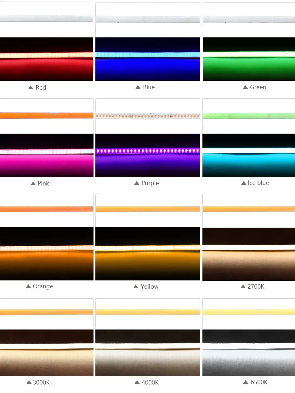 OCONA DC 5V Color USB COB tira de luces LED para ordenador PC decoración gabinete 480LEDs rojo blanco cinta LED cinta alimentada por batería