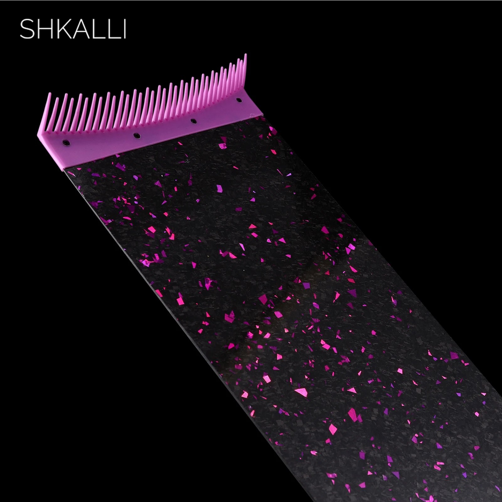 SHKALLI Tabla de fibra de carbono para teñir el cabello con peine integrado, copos de purpurina, herramienta profesional ligera para mechas