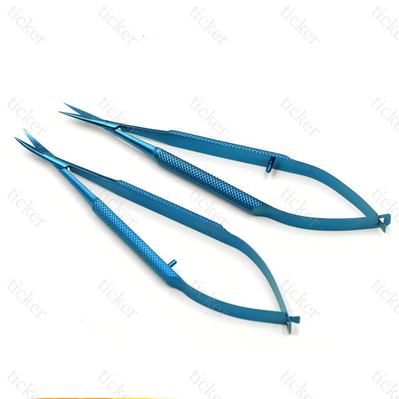 Oftalmología Juego de sutura de microinstrumento de 4 piezas, tijeras corneales quirúrgicas manuales de acero inoxidable, pinzas de aleación de titanio