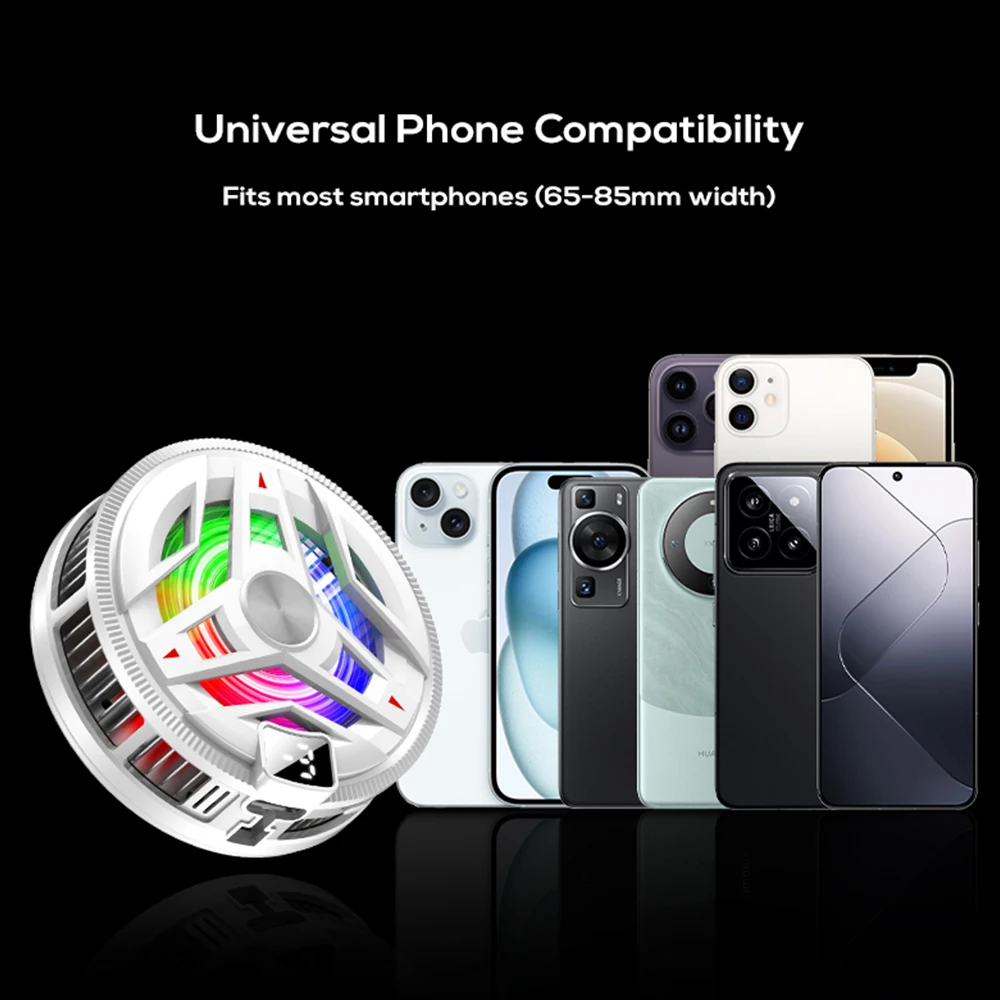 Enfriador de teléfono magnético Semiconductor, radiador de Control de temperatura de 3 niveles con luces RGB, accesorios universales para teléfonos inteligentes
