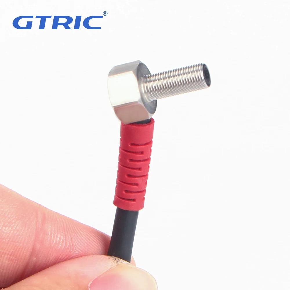 Sensor Fotoeléctrico Láser Pequeño GTRIC, Reflexión Difusa, Tipo Codo, 10-30VDC, NPN/PNP, M05/06, Distancia Ajustable, Mini Interruptor Óptico