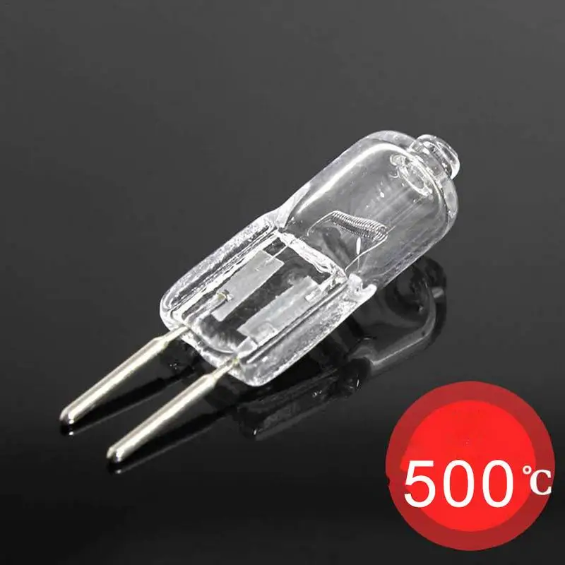 Bombilla halógena para horno G4, 12V, 20W, 500, resistente a altas temperaturas, lámpara de pared duradera, bombilla de repuesto para estufa