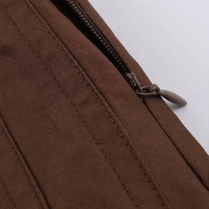 Nlzgmsj 2026 Nueva Falda Midi Vintage de Color Sólido con Pliegues en la Cintura, Faldas Largas para Mujer, Moda Urbana, Casual, para Vacaciones