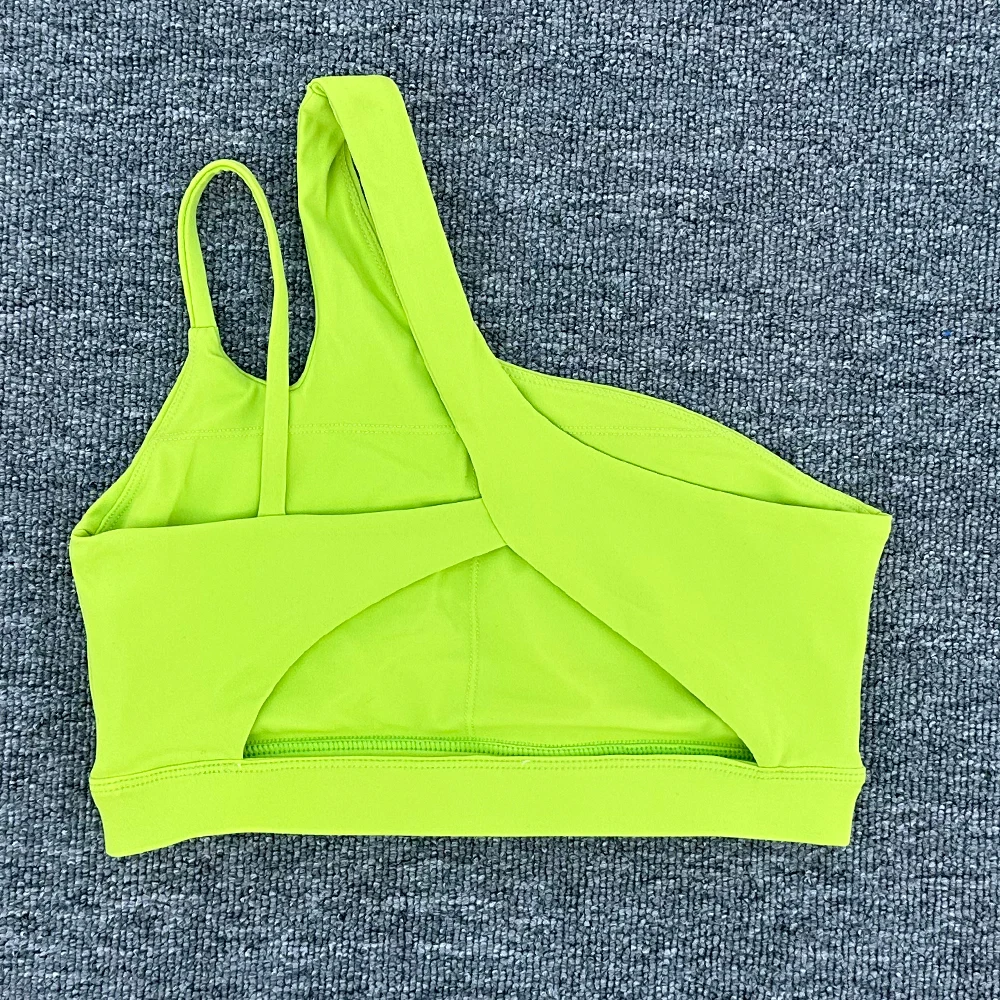 Sujetador deportivo a prueba de golpes para mujer, parte de atrás bonita, ropa interior deportiva para gimnasio, correas oblicuas para los hombros, sujetador para correr, Fitness y Yoga ﻿