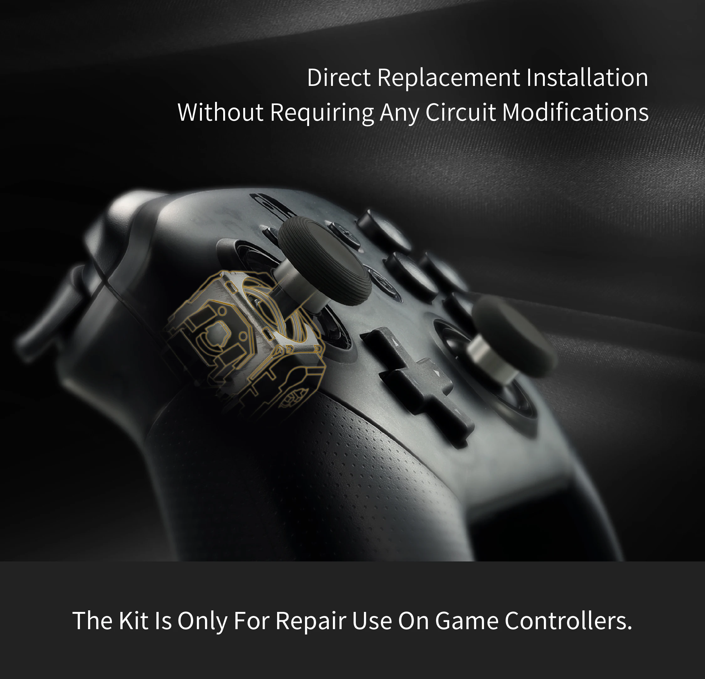 Joystick GuliKit NS51 TMR con Cubierta de Joystick para PS4, PS5/PS5 Edge, Switch Pro, Xbox Series, Accesorios de Reparación para Controles de Videojuegos