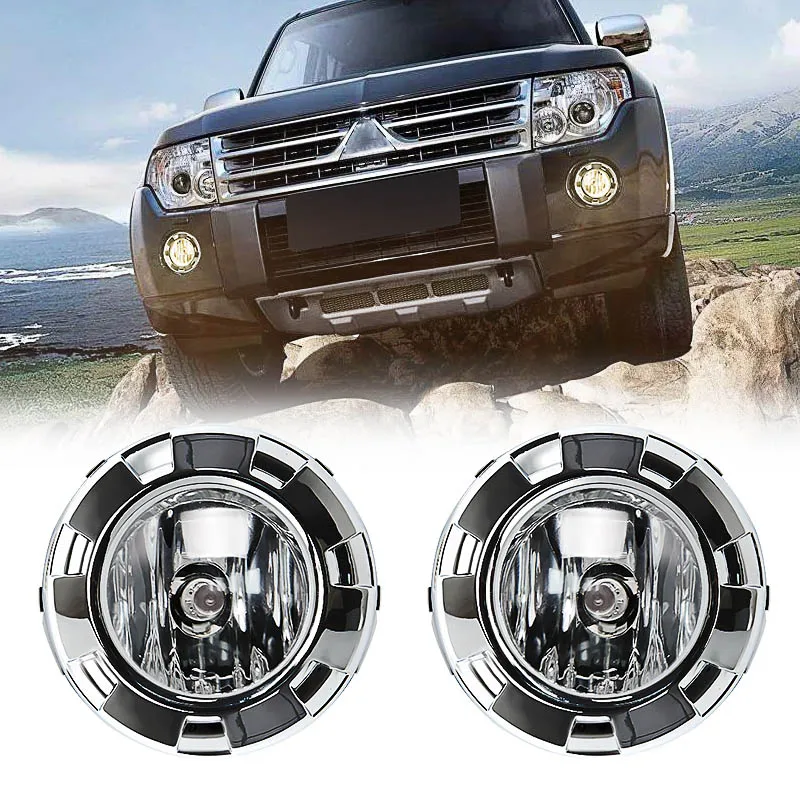 Luces antiniebla de coche para Mitsubishi Pajero 3 2007 2008 2009 2010 V73 V97 cubierta de pintura cromada de parachoques delantero