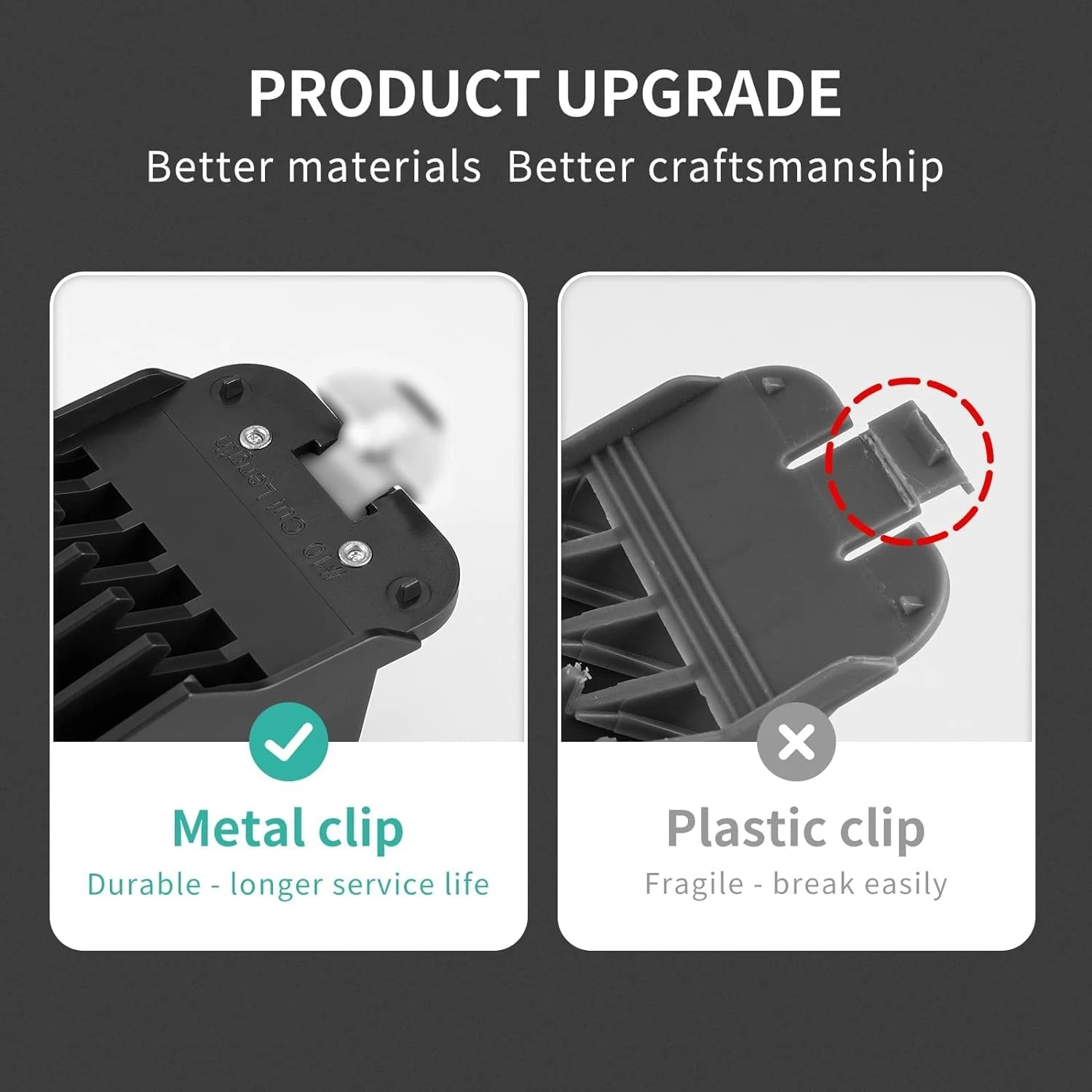 Protectores de cortapelos YINKE para cortapelos Wahl con Clip de Metal, accesorios de peine guía de límite de longitudes de corte de 6 tamaños Premium