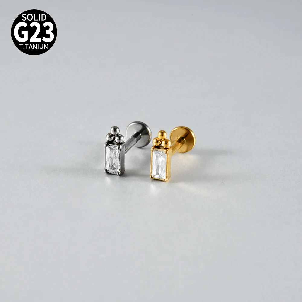 1 Pieza de Titanio Sólido, Diferentes Estilos, Roscado Internamente, Parte Trasera Plana, Piercing para Oreja, Labio, Cartílago, Tragus, Rook, Hélix, 16g, Unisex