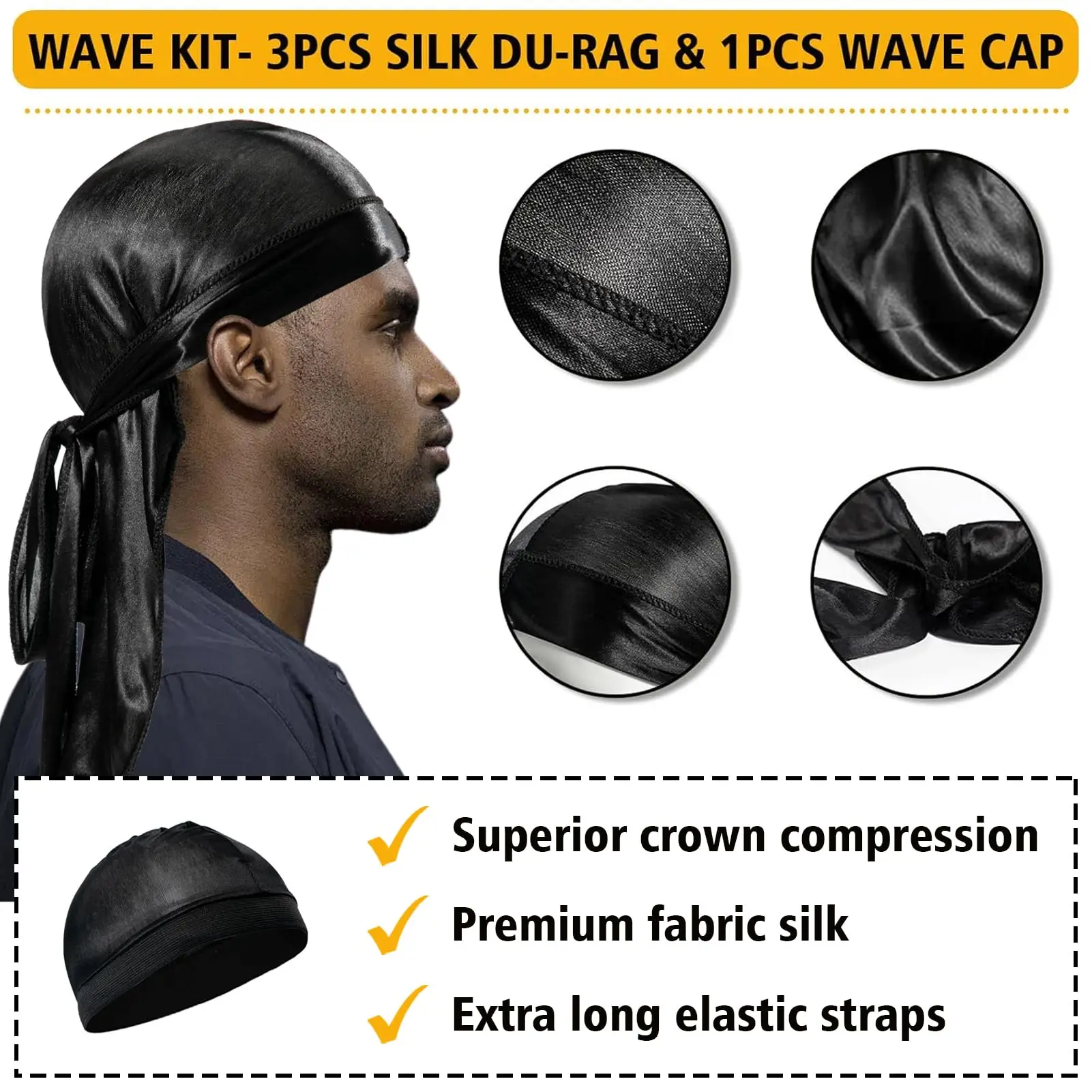 Kit de Ondas GOIPLE para Hombre con Pomada para Control de Ondas, Mantequilla para Ondas y Cepillo para Ondas Curvas, Set Completo para Peinar Ondas 360