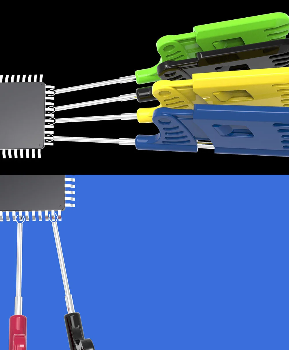 Chip IC Universal de 10 piezas, micro IC clamp SOP SOIC TSSOP TSOP SSOP MSOP PLCC QFP TQFP LQFP SMD IC Chip pin Clip DIP logic analizador