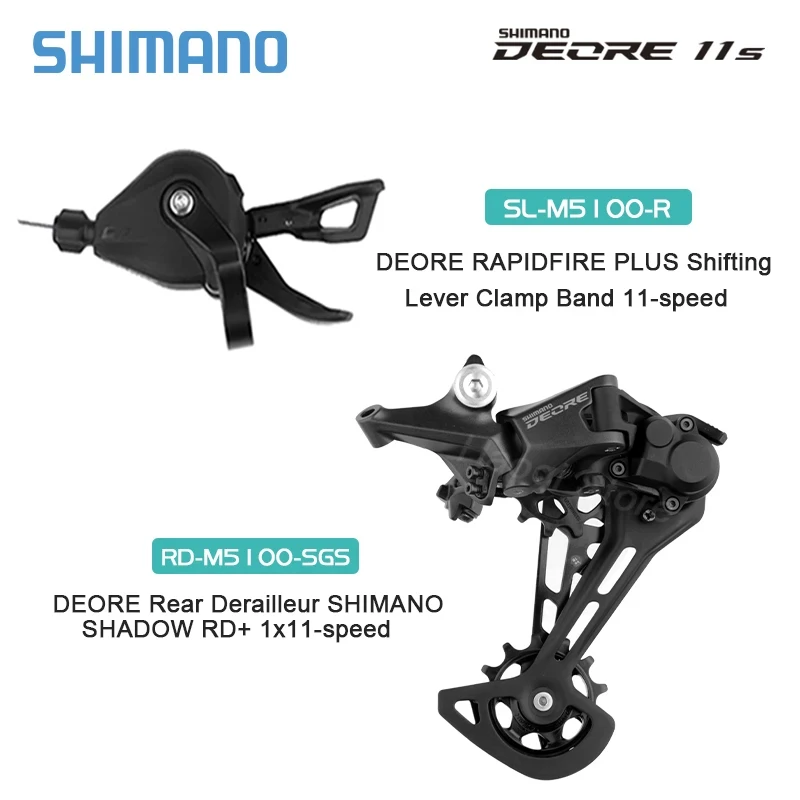 Shimano-palanca de cambios Deore M5100 para bicicleta de montaña, Grupo CS-M5100 42T 51T K7 11 velocidades SL, desviador RD, cadena KMC X11HG601, 11V