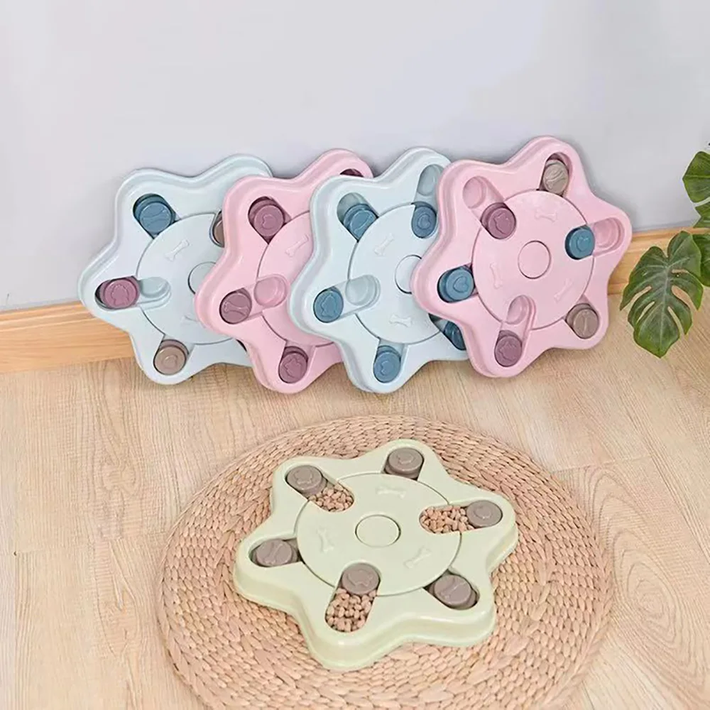 Puzle interactivo de comedero lento para perros, dispensador de comida IQ para cachorros, cuenco antideslizante para comer lentamente, juego de entrenamiento para gatos y perros