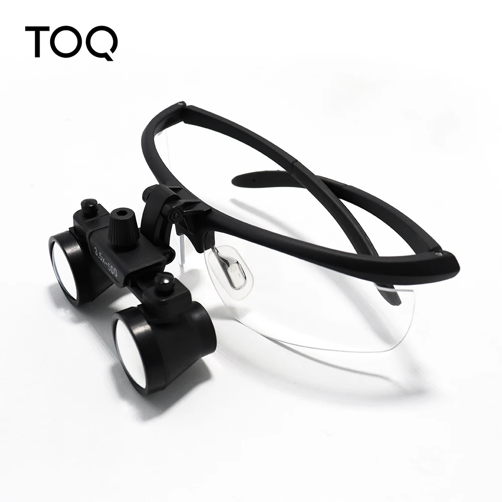 Juego de lupas binoculares dentales TOQ 2.5X 3.5X con linterna LED recargable, lupa quirúrgica portátil, para laboratorio dental y uso médico.