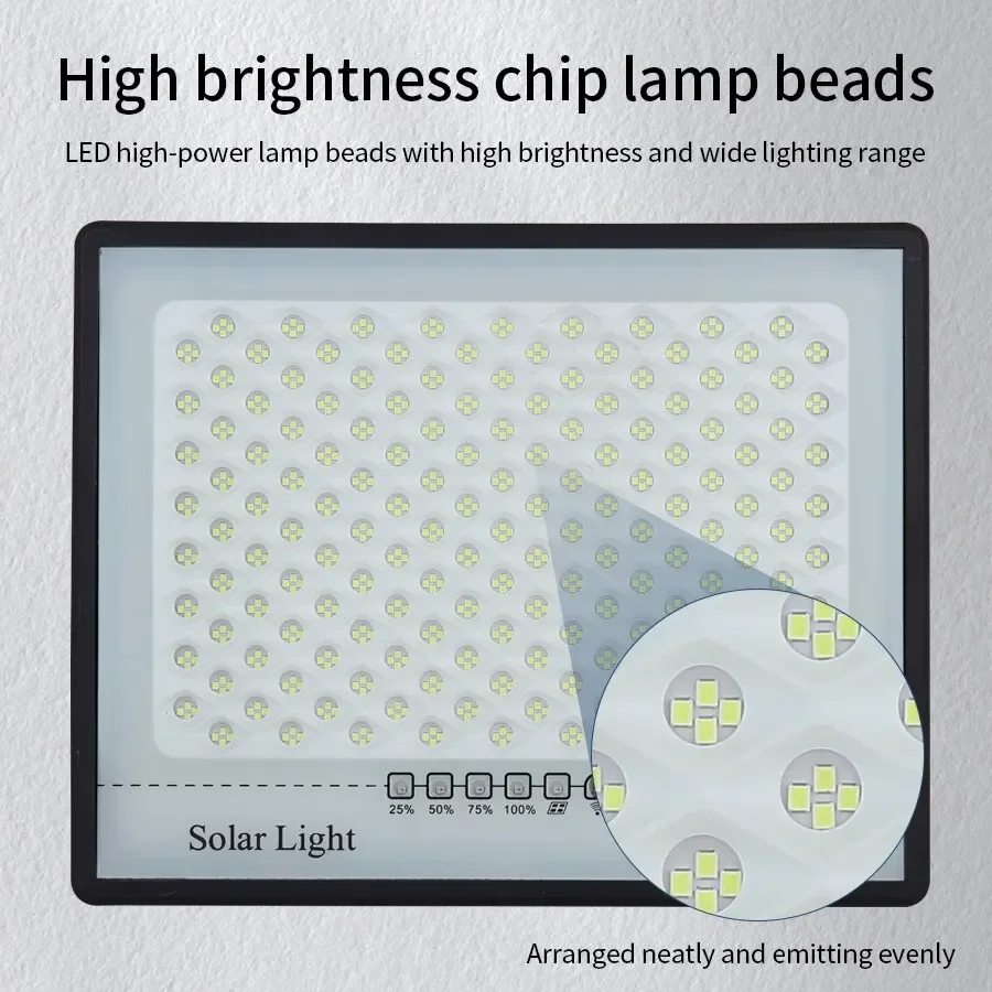 Luces LED solares para jardín, foco reflector IP67 impermeable para exteriores, iluminación de pared de emergencia para edificios de jardín