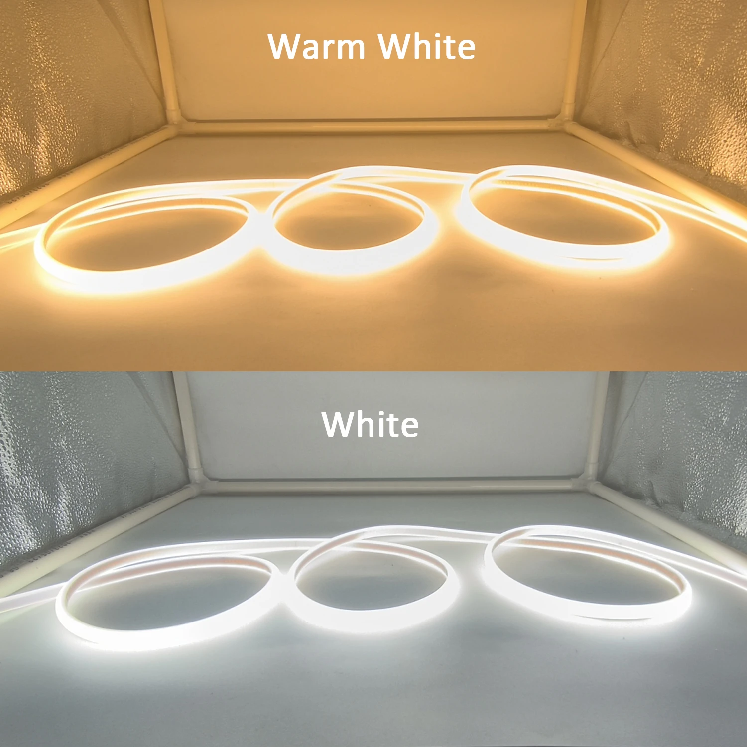Tira de LED COB de 220V de Alta Luminosidad, Cinta Flexible para Iluminación de Habitaciones, Dormitorios y Cocinas