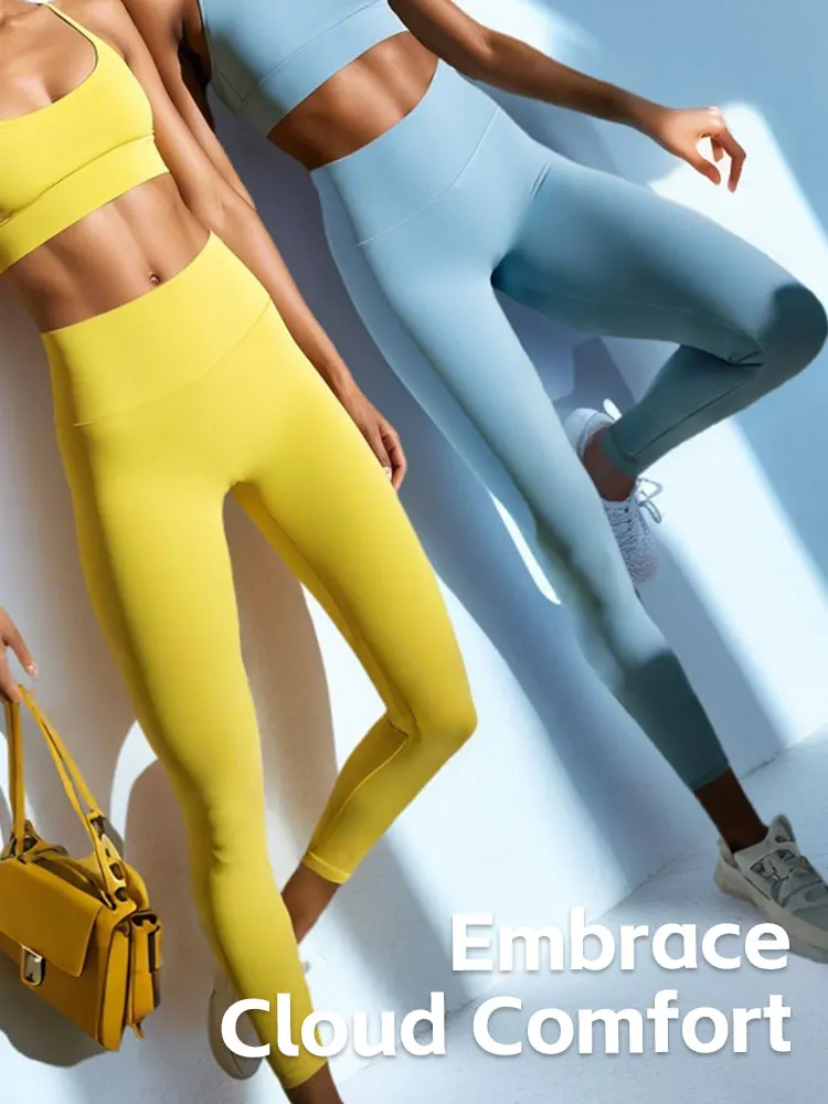 Venta de verano Pantalones de yoga de cintura alta - Leggings elásticos de secado rápido en 4 direcciones para correr, ciclismo, gimnasio y entrenamiento