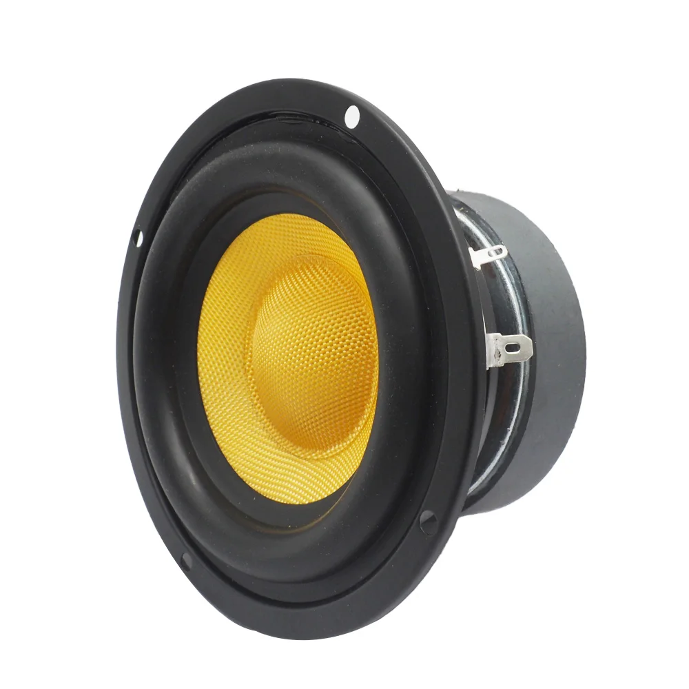 AUIN 1 Pieza 115MM 4 Pulgadas 4 Ohmios 40W Altavoz de Rango Medio Woofer Hifi Audio Bajos Fibra de Vidrio DIY Altavoz Redondo para Estantería