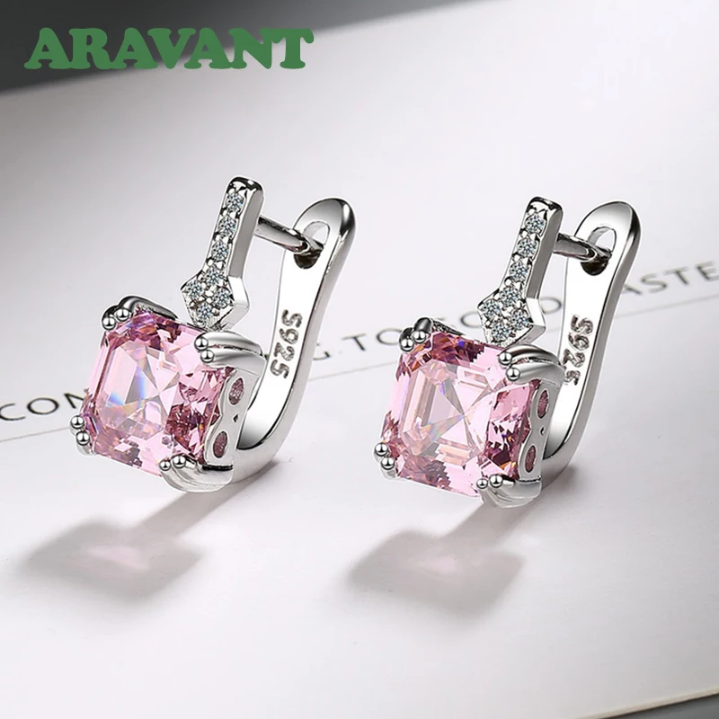 Aravant-pendientes de gota de circonita cuadrada para mujer, de Plata de Ley 925, joyería de moda