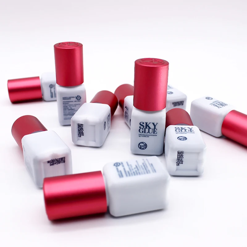 5 botellas de pegamento cielo Original para extensiones de pestañas 5ml Corea Sky S Plus tipo pegamento de tapa roja herramientas adhesivas profesionales para pestañas postizas