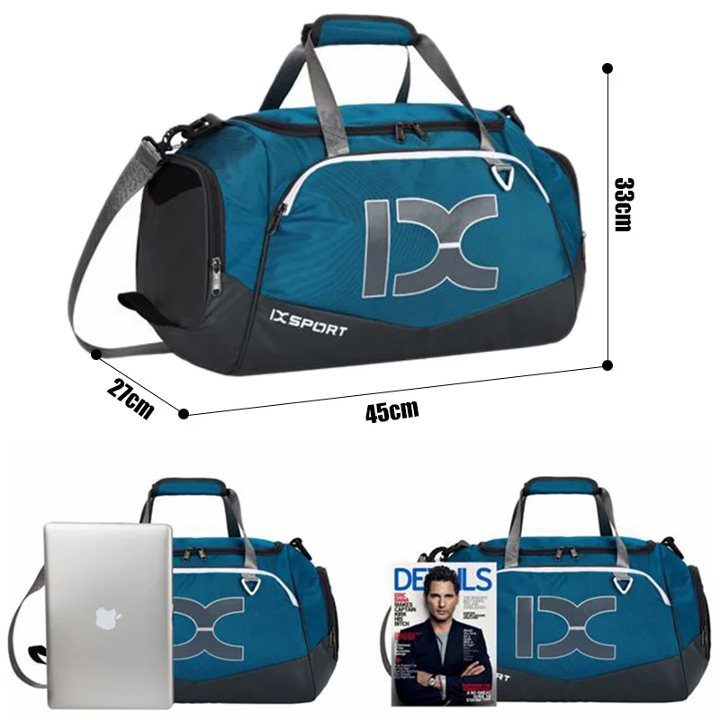 IX 40L bolsa de gimnasio grande Fitness entrenamiento seco húmedo hombres Yoga para zapatos bolsos de hombro de viaje multifunción bolsa de natación para hacer ejercicio