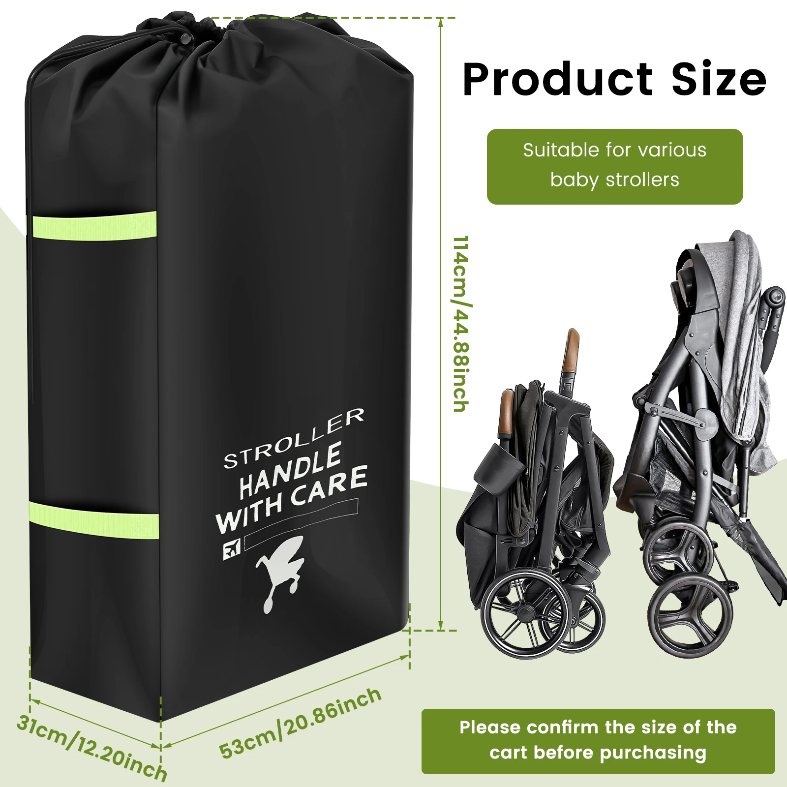 Bolsa de almacenamiento para cochecito de bebé, avión, viajes por carretera, cubierta para cochecito, bolsa de polvo para barco de viaje, accesorios impermeables para carritos