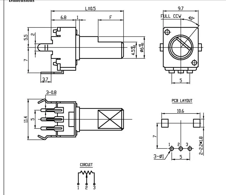 Potenciómetro de sonido tipo mezclador RK0936N A5K A10K A20K (JAPÓN NOBLE) A50K A100K Dshatf L=30MM 23MMF-10PCS