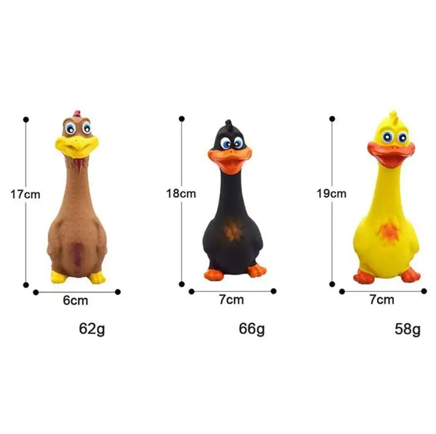 Juguetes de goma para perros chirriantes, juguete para masticar de látex para perros, pollo, Animal, resistente a mordeduras, juguete con sonido para cachorros, suministros para perros pequeños, medianos y grandes