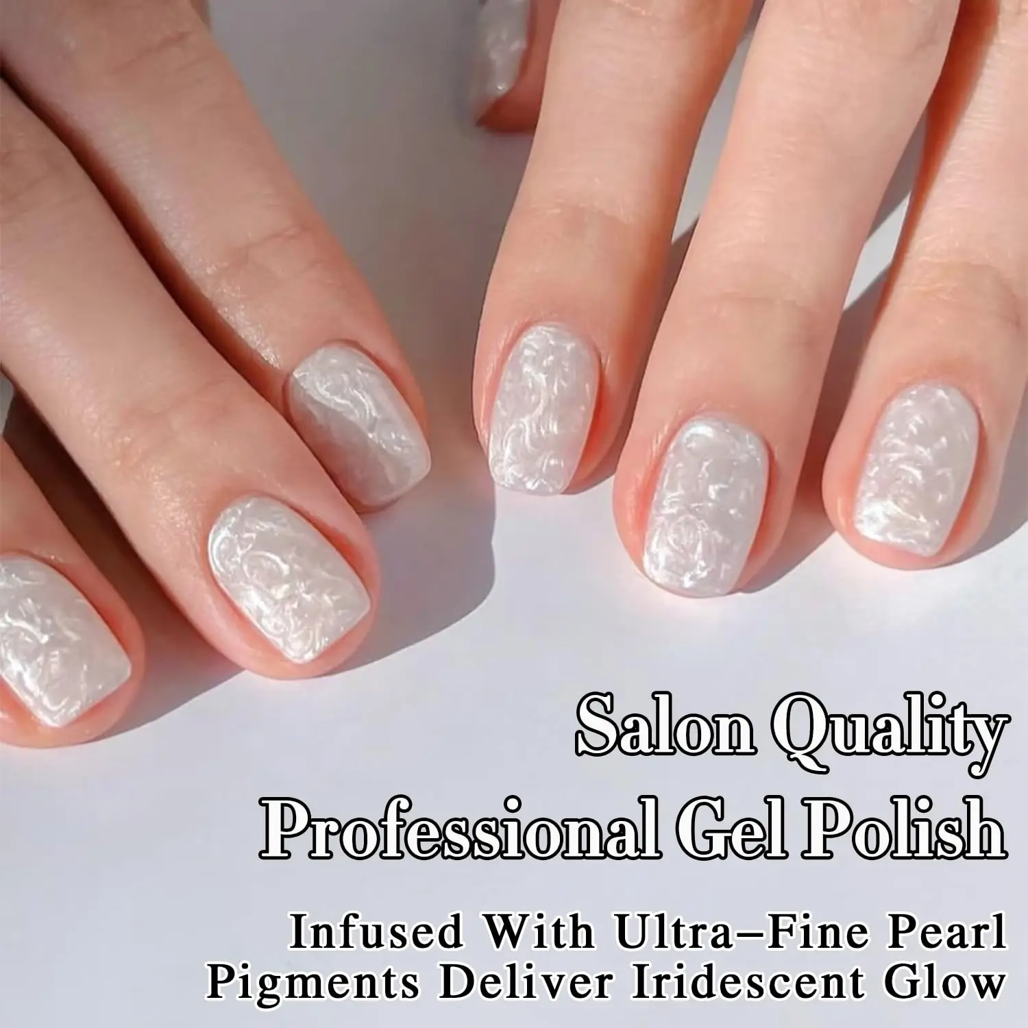 Esmalte de Uñas en Gel Blanco Perla 15ML, Color Puro Transparente, Mismo Color y Envase, Esmalte de Gel Removible, Manicura Artística, Salón, DIY en Casa para Mujeres