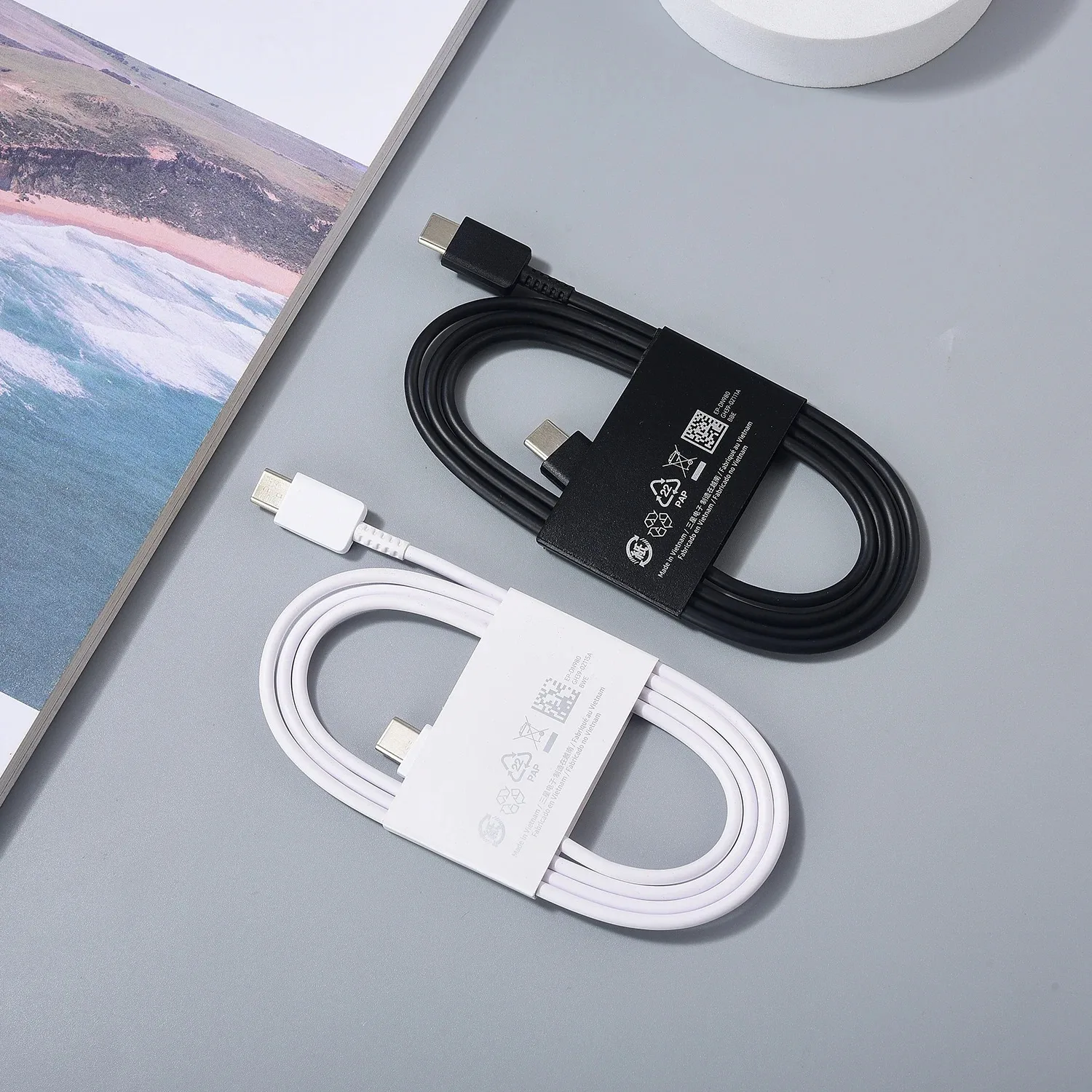 Samsung 25W 45W USB C a tipo C Cable para Galaxy S24 S23 S22 S21 S20 Note 20 Ultra Plus S20 S21 FE Cable de carga rápida
