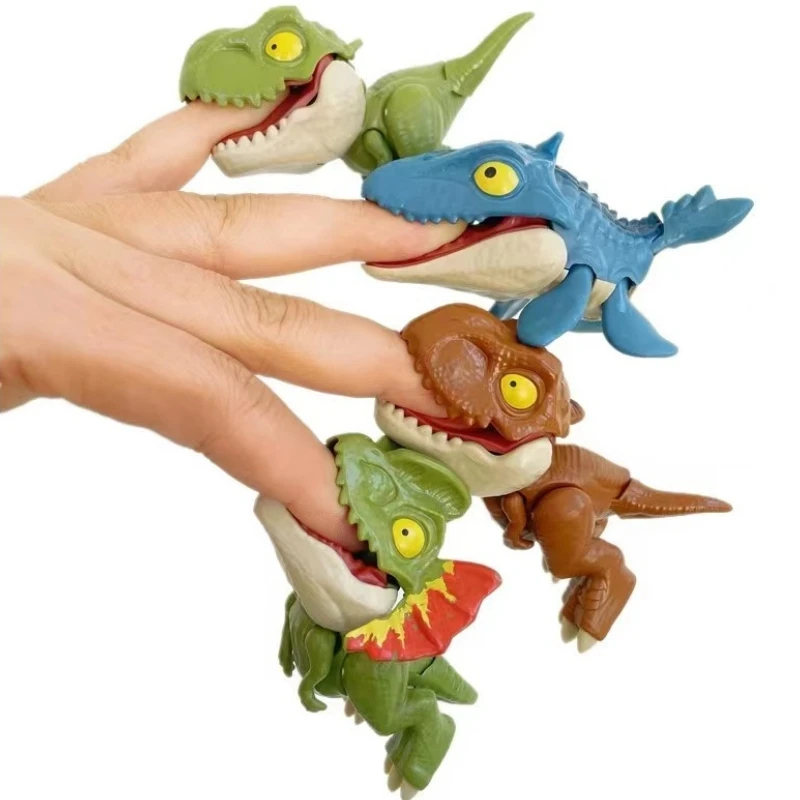 Dinosaurio Jurásico Triceratops tiranosaurio modelo juguetes para niños dinosaurios creativos para morder los dedos juguete interactivo regalo para niños
